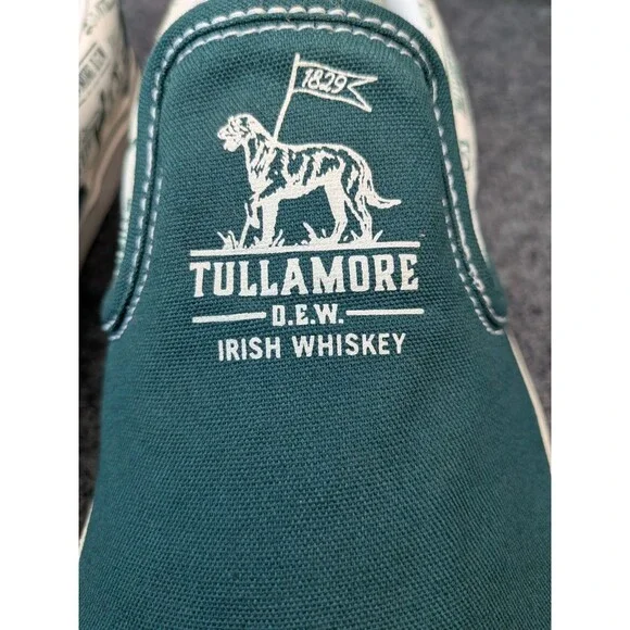 Tullamore Whiskey Slip On Skateboard Shoes Size 10 Green & White Excellent Cond. - Picture 2 of 16